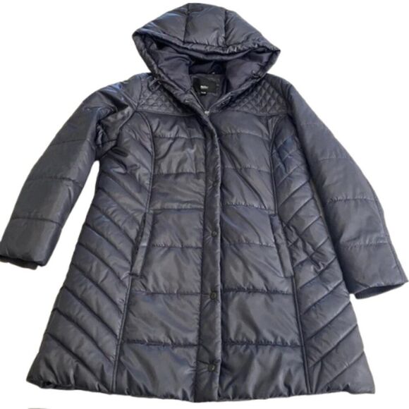 Mossimo Women's Long Black Hooded Puffer Coat Black Size XL Extra Large - Picture 1 of 11
